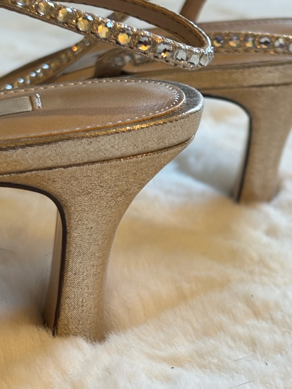 Nina NY Gold Strappy Heels - Picture 6 of 11